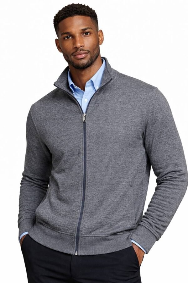 Pull Homme Gris Zippé – Laine Italienne | SFAN Plus