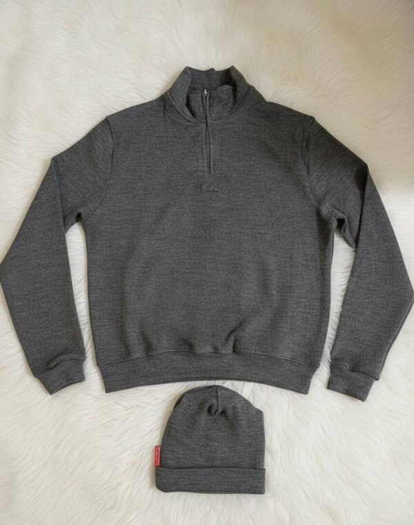 Ensemble Pull + Bonnet – Tissu “Laine Italiana”